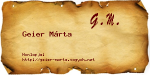 Geier Márta névjegykártya